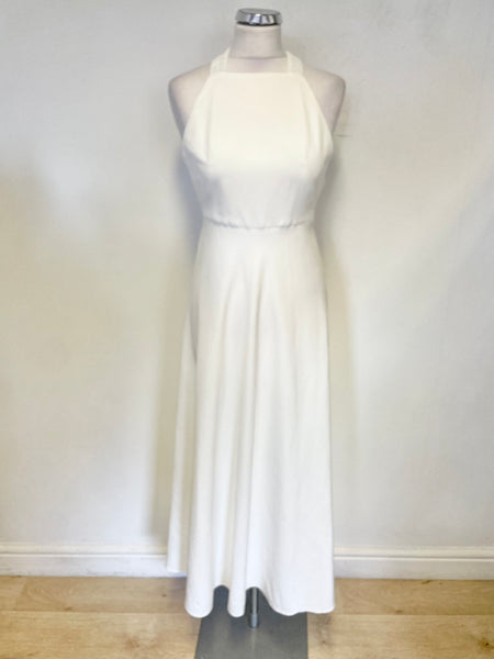 BRAND NEW ZARA WHITE CROSS OVER OPEN BACK A-LINE LINEN BLEND MIDI DRES Whispers Dress Agency BRAND NEW ZARA WHITE CROSS OVER OPEN BACK A-LINE LINEN BLEND MIDI DRES Whispers Dress Agency
