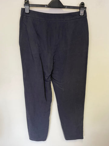PURE COLLECTION NAVY BLUE TAPERED LEG CROP TROUSERS SIZE 10