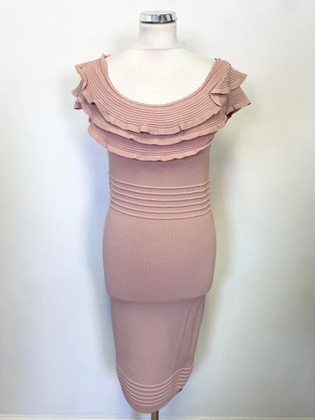 lipsy ruffle bardot bodycon dress Ruffle Navy Lipsy Dress Next Lipsy Bodycon Dress Navy Off Shoulder Bardot Depop