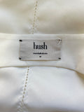 HUSH IVORY DOUBLE LAYERED V NECK SLEEVELESS CUT OUT REAR TOP SIZE 10