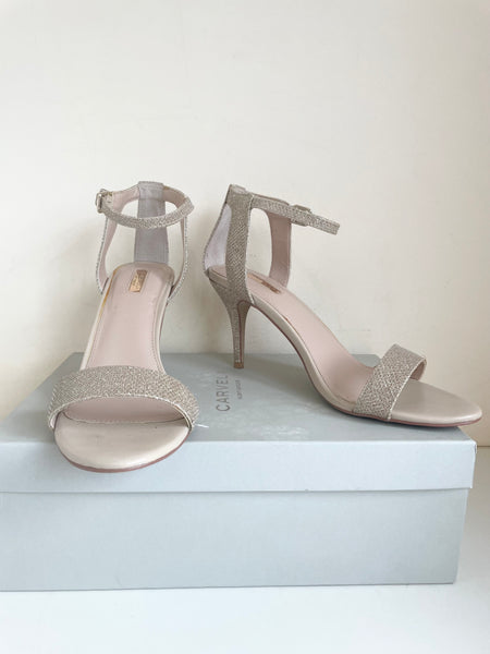 CARVELA GOLD SPARKLE STRAPPY HEEL SANDALS SIZE 5/38
