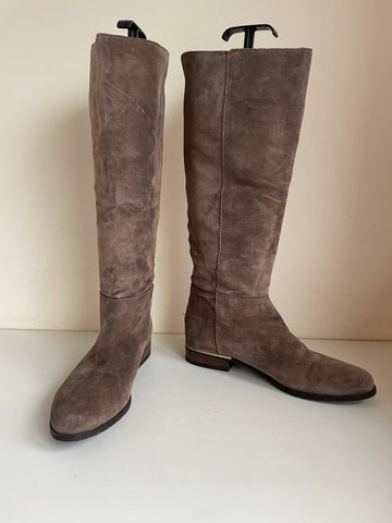 BRAND NEW ALPE BROWN SUEDE KNEE LENGTH BOOTS  SIZE 7/40