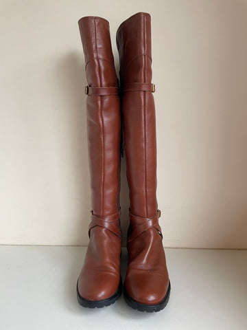 CARVELA TAN LEATHER OVER KNEE LENGTH BOOTS SIZE 6/39