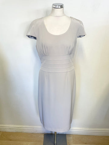 GINA BACCONI LIGHT GREY CAP SLEEVE DRESS & JACKET SPECIAL OCCASION SUIT SIZE 14