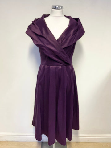LINDY BOP DAMSON WIDE COLLARED CAP SLEEVE FIT & FLARE OCCASION DRESS SIZE 14