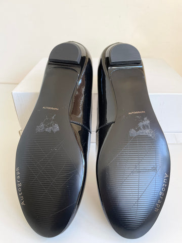 BRAND NEW MARKS & SPENCER AUTOGRAPH BLACK PATENT LEATHER SHOES SIZE 4.5/ 37.5