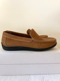 GEOX TAN SUEDE FLAT LOAFERS SIZE 8/42