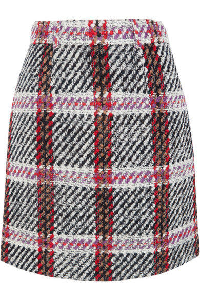 CARVEN BOUCLE TWEED TARTAN MINI SKIRT SIZE 38 UK 10 Whispers Dress Agency