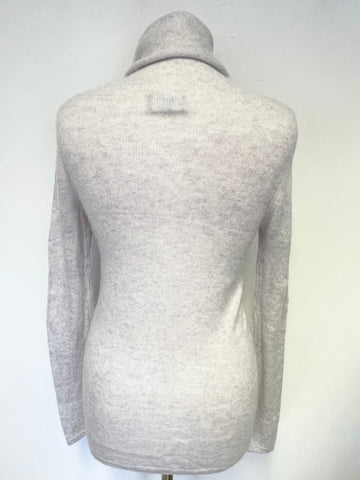 PURE COLLECTION 100% CASHMERE LIGHT GREY ROLL NECK LONG SLEEVE JUMPER SIZE 10