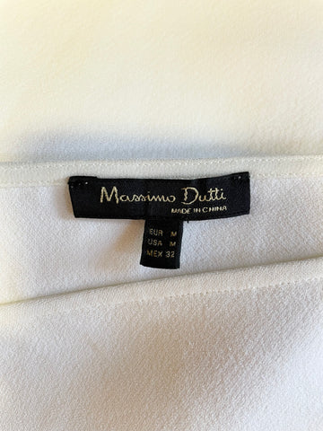 MASSIMO DUTTI WHITE OPEN BUTTON LONG SLEEVED TOP SIZE M