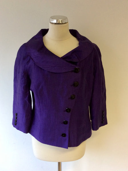 PRÉCIS PURPLE LINEN BLEND OCCASION JACKET SIZE 14