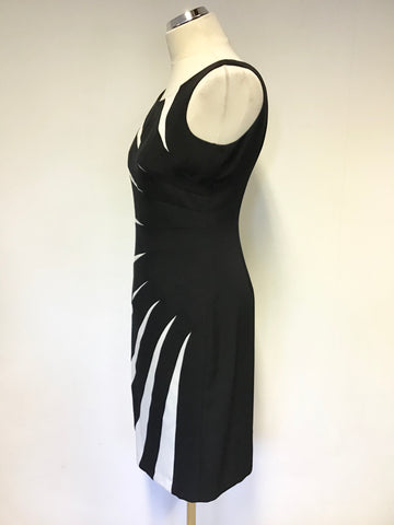 ADRIANNA PAPELL BLACK & WHITE SLEEVELESS PENCIL DRESS SIZE 8/10