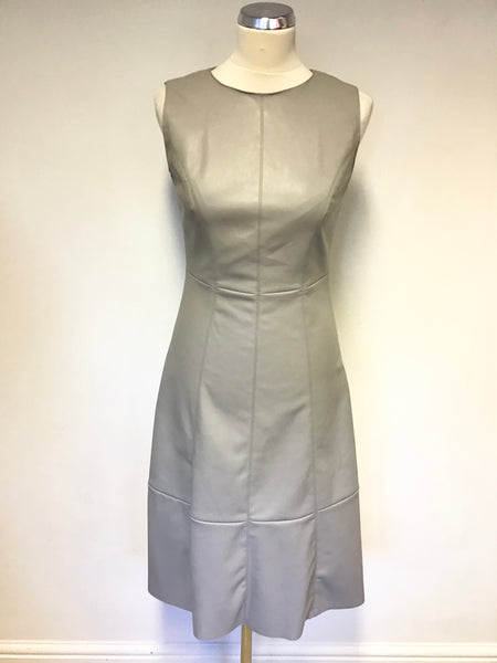 TWIGGY BY MARKS & SPENCER LIGHT GREY FAUX LEATHER DRESS SIZE 8 Whispers Dress Agency TWIGGY BY MARKS & SPENCER LIGHT GREY FAUX LEATHER DRESS SIZE 8 Whispers Dress Agency