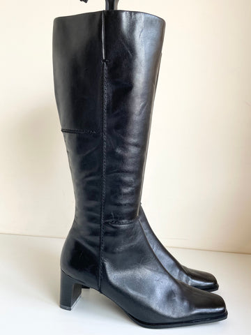 BRAND NEW SALLY O HARA BLACK LEATHER BOOTS  SIZE 4/37