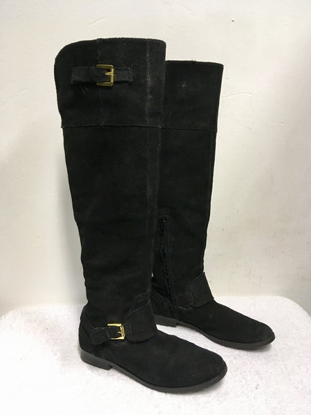 Ralph lauren black 2025 knee high boots