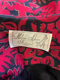 VINTAGE HELEN SYKES RED & BLACK PATTERNED SPECIAL OCCASION FITTED JACKET SIZE 12/14