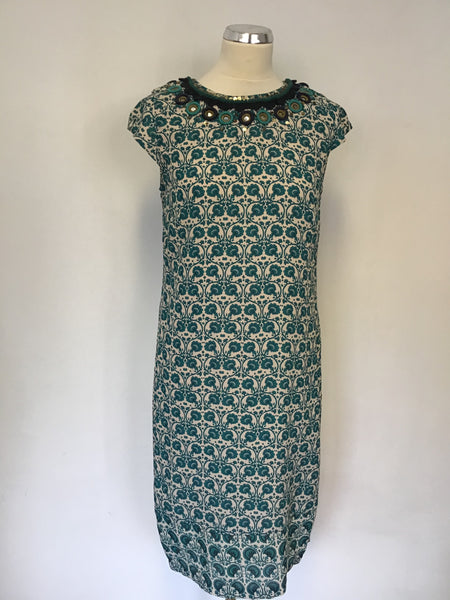 BRAND NEW MONSOON CREAM,GREEN & NAVY FLORAL PRINT SHIFT DRESS SIZE 10 Whispers Dress Agency BRAND NEW MONSOON CREAM,GREEN & NAVY FLORAL PRINT SHIFT DRESS SIZE 10 Whispers Dress Agency