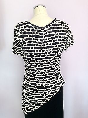 Joseph Ribkoff Black & White Stretch Long Evening Dress Size 12 - Whispers Dress Agency - Sold - 5