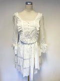 BRAND NEW ALICE BY TEMPERLEY COLETTE WHITE BROIDIERE ANGLAISE FRILL DRESS SIZE 10
