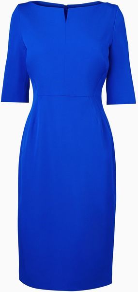 LK BENNETT ROYAL BLUE HALF SLEEVE SPECIAL OCCASION TAN PENCIL DRESS SI Whispers Dress Agency LK BENNETT ROYAL BLUE HALF SLEEVE SPECIAL OCCASION TAN PENCIL DRESS SI Whispers Dress Agency