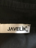JAVELIN BLACK COTTON CAP SLEEVE FIT & FLARE WRAP DRESS SIZE 40 UK 12