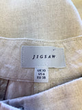 JIGSAW NATURAL/ STONE LINEN TAPERED LEG TROUSERS SIZE 10