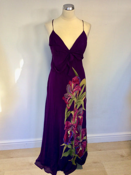 karen millen purple silk dress Karen Millen | Dresses | Karen Millen 2 Sequinned Party Evening Dress Purple Silk Satin Prom Cruise
