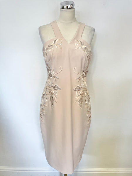 KAREN MILLEN NUDE EMBROIDERED SPECIAL OCCASION PENCIL DRESS SIZE 14 Whispers Dress Agency KAREN MILLEN NUDE EMBROIDERED SPECIAL OCCASION PENCIL DRESS SIZE 14 Whispers Dress Agency