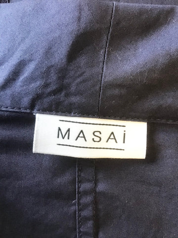 THE MASAI CLOTHING COMPANY NAVY BLUE COTTON ZIP UP JACKET SIZE M