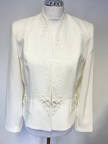 CONDICI OFF WHITE BEAD TRIM SPECIAL OCCASION JACKET SIZE 12