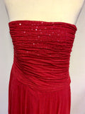 BRAND NEW MONSOON RED SEQUINNED NET OVERLAY EVENING DRESS SIZE 18