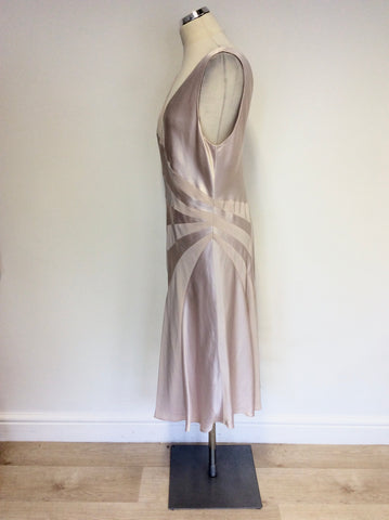 MARKS & SPENCER AUTOGRAPH OYSTER PEARL SATIN PANELS SPECIAL OCCASION DRESS SIZE 18
