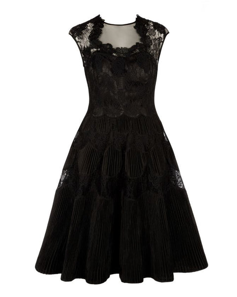 ted baker lace black dress Ted Baker London Black Lace Panel Bell Sleeve Tunic Dress (2) at Amazon Women's Clothing store
