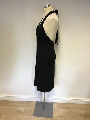 Hobbs Black Halterneck Dress Size 12