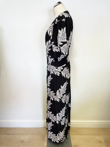 SOMERSET BY ALICE TEMPERLEY BLACK & WHITE PRINT WIDE LEG JUMPSUIT SIZE 18
