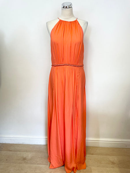 BRAND NEW KAREN MILLEN ORANGE CHAIN TRIM MAXI DRESS SIZE 14 Whispers Dress Agency BRAND NEW KAREN MILLEN ORANGE CHAIN TRIM MAXI DRESS SIZE 14 Whispers Dress Agency