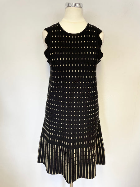 TED BAKER BLACK & GOLD METALLIC STRETCH A-LINE DRESS SIZE 1 UK 8/10 Whispers Dress Agency TED BAKER BLACK & GOLD METALLIC STRETCH A-LINE DRESS SIZE 1 UK 8/10 Whispers Dress Agency