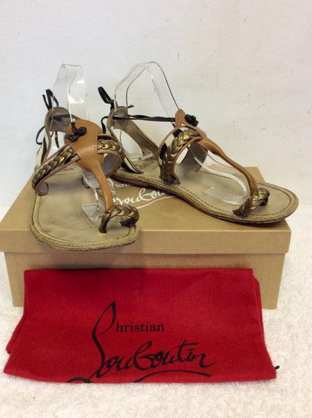 CHRISTIAN LOUBOUTIN HOLALITA ZEBRA PONY SKIN LEATHER FLAT SANDALS SIZE 6 39