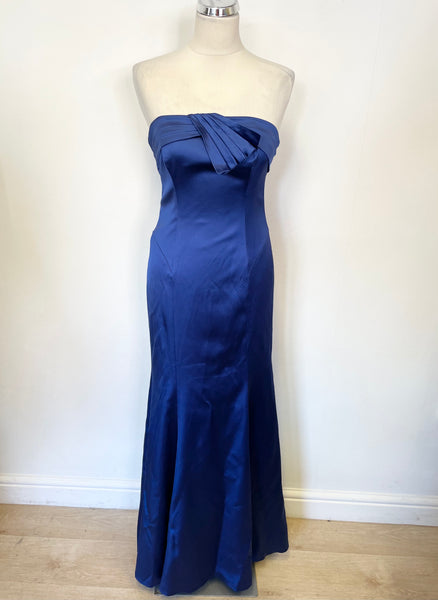 BRAND NEW COAST ROYAL BLUE SATIN LONG SPECIAL OCCASION/ EVENING DRESS Whispers Dress Agency BRAND NEW COAST ROYAL BLUE SATIN LONG SPECIAL OCCASION/ EVENING DRESS Whispers Dress Agency