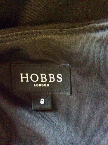 HOBBS BLACK SHORT SLEEVE PENCIL DRESS SIZE 8
