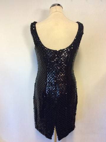 VINTAGE YESSICA BLACK SEQUINNED COCKTAIL DRESS SIZE 12