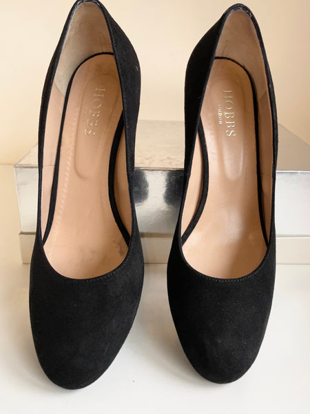 HOBBS BLACK SUEDE HEEL COURT SHOES SIZE 6/39