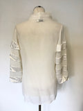 ALICE TEMPERLEY IVORY SILK PUSSY BOW TIERED SLEEVE BLOUSE SIZE 10