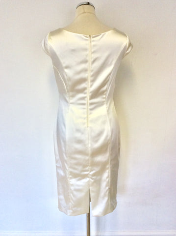 COAST IVORY SATIN SPECIAL OCCASION PENCIL DRESS SIZE 12