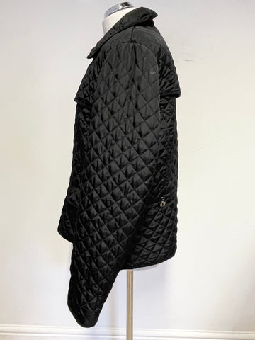 HOBBS BLACK QUILTED COLLARED JACKET SIZE 18