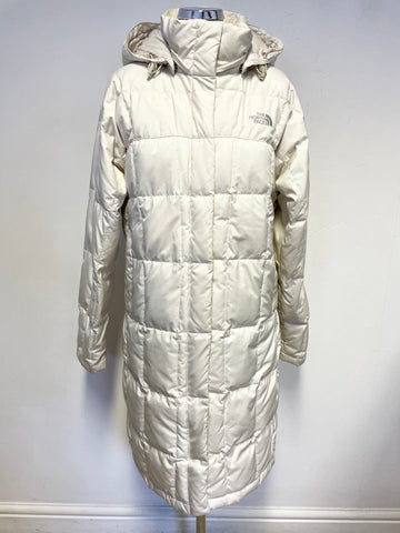 THE NORTH FACE IVORY PADDED QUILTED COAT SIZE M