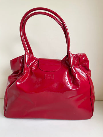 BRAND NEW LULU GUINESS RED PATENT LEATHER SHOULDER/ TOTE BAG