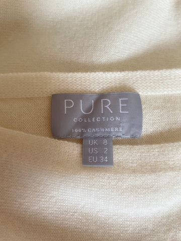 BRAND NEW PURE COLLECTION IVORY 100% CASHMERE BATWING JUMPER SIZE 8