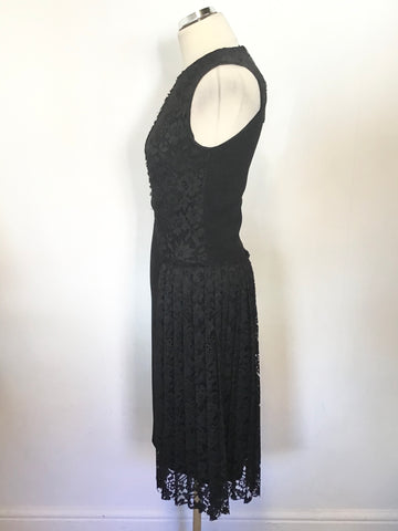 BRAND NEW JOSEPH YELENA BLACK LACE & CREPE PENCIL DRESS SIZE 36 UK 8