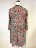 CATH KIDSTON MULTI COLOURED DITSY FLORAL PRINT 3/4 SLEEVE STRETCH JERSEY DRESS SIZE 16